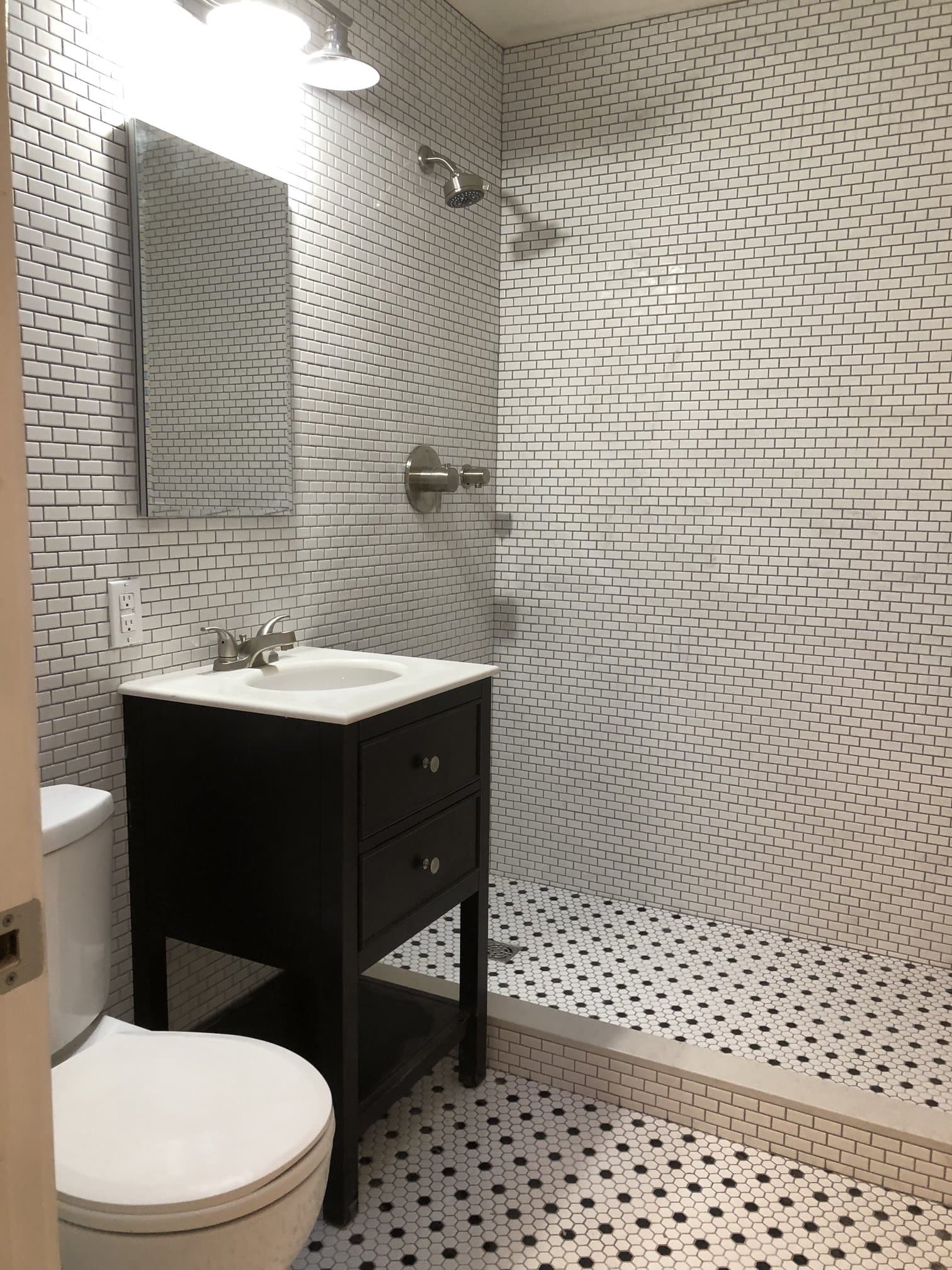Subway Tile Walk-In Bath detail